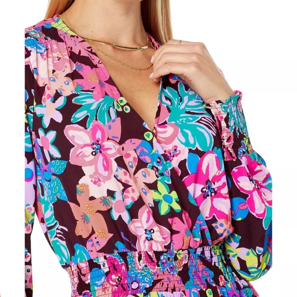 Lilly Pulitzer NWT Cristiana Stretch Dress Cherry Ganache Bohemian Garden 16 - Picture 6 of 6